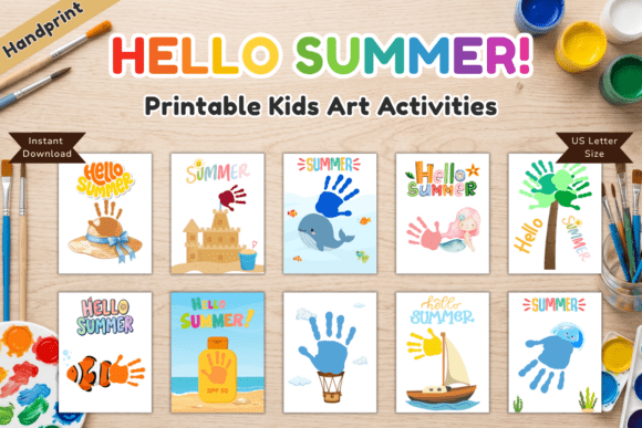 Download Summer Vacation Kids Crafts | Handprint - Vacation Collection