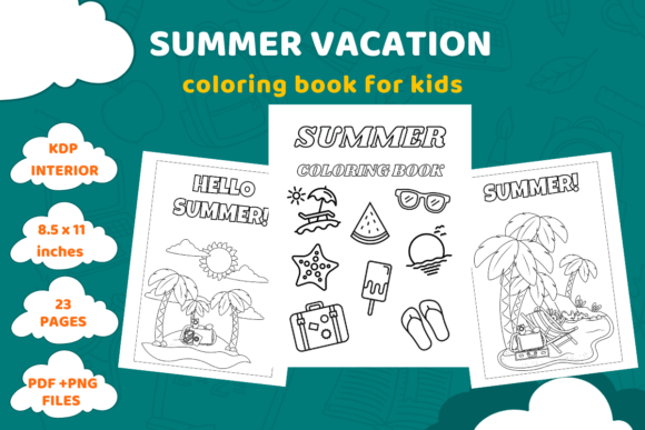 Download Summer Vacation Coloring Book for Kids - Vacation Collection