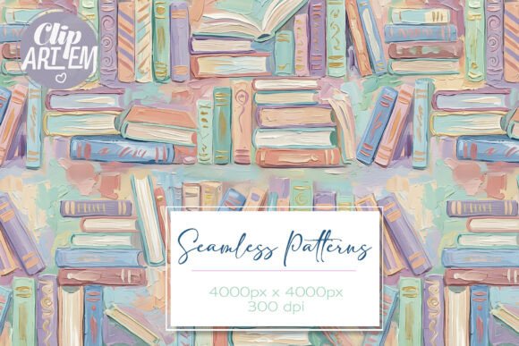 Download Bookworm Seamless Pattern Pastel Colors - Premium Resources