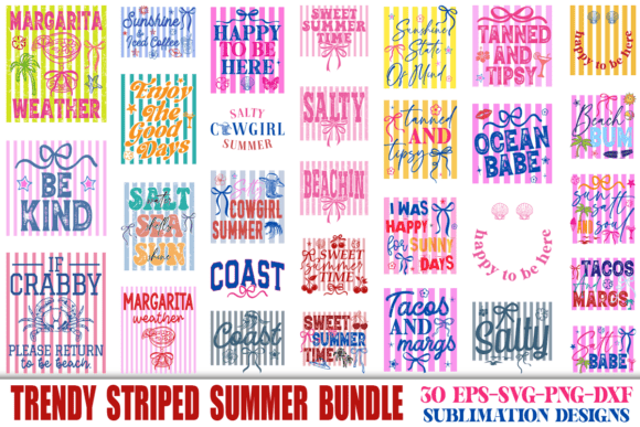 Download Striped Summer PNG Bundle Beach Vacation - Vacation Collection