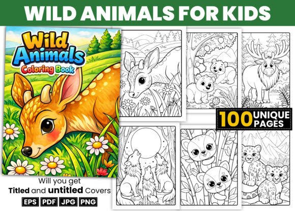 Download Wild Animals Kids Coloring Book Pages - Premium Resources