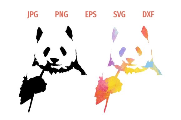 Download Watercolor Panda Pattern Silhouette - Silhouette Collection