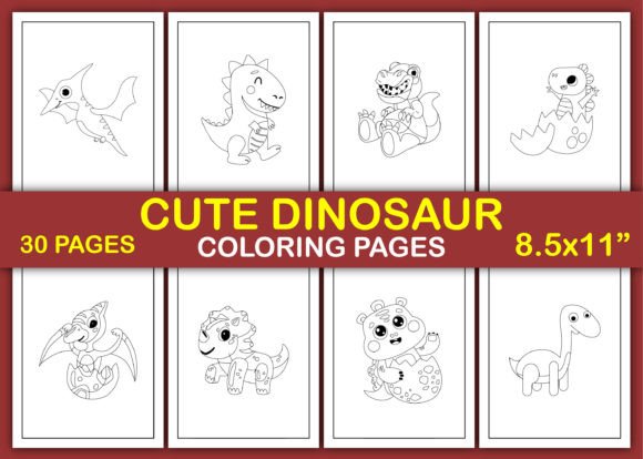 Download Cute Dinosaur Coloring Pages - Premium Bundle