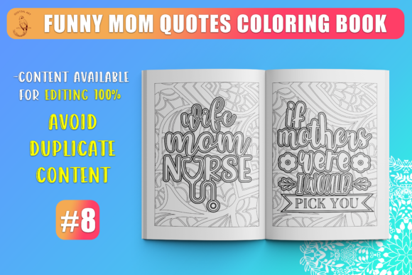 Download Funny Mom Quotes Coloring Book KDP SVG - Funny mom quotes coloring book Collection